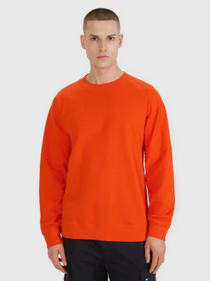 4F Bluza dresowa nierozpinana bez kaptura męska - pomarańczowa XXL