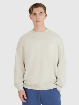 4F Bluza dresowa nierozpinana bez kaptura uniseks - beżowa L