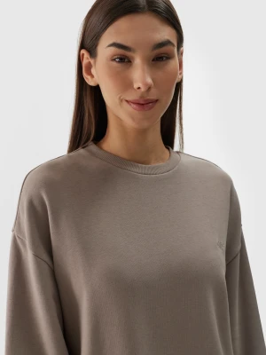 4F Bluza dresowa nierozpinana bez kaptura uniseks - brązowa XS