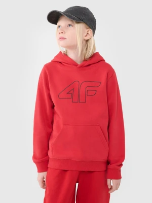 4F Bluza dresowa nierozpinana z kapturem chłopięca - czerwona 164 (13-14 lat)