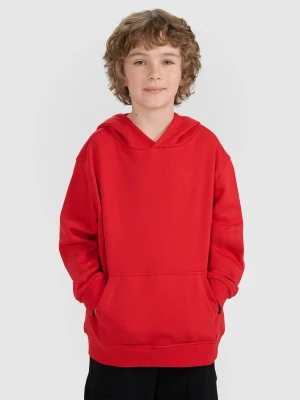 4F Bluza dresowa nierozpinana z kapturem chłopięca - czerwona 164 (13-14 lat)