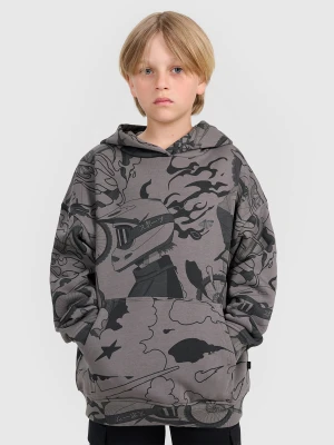 4F Bluza dresowa nierozpinana z kapturem chłopięca - multikolor 134 (8-9 lat)