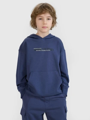 4F Bluza dresowa nierozpinana z kapturem chłopięca - szara 122 (6-7 lat)