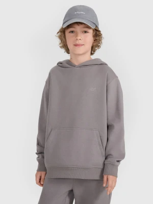 4F Bluza dresowa nierozpinana z kapturem chłopięca - szara 146 (10-11 lat)