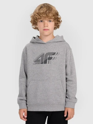 4F Bluza dresowa nierozpinana z kapturem chłopięca - szara 122 (6-7 lat)