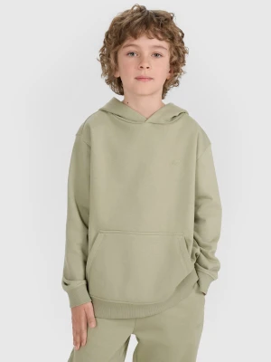 4F Bluza dresowa nierozpinana z kapturem chłopięca - zielona 152 (11-12 lat)