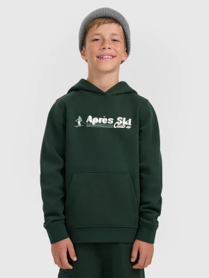 4F Bluza dresowa nierozpinana z kapturem chłopięca - zielona 164 (13-14 lat)