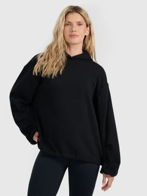 4F Bluza dresowa nierozpinana z kapturem damska - czarna S