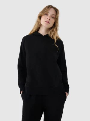 4F Bluza dresowa nierozpinana z kapturem damska - czarna XL