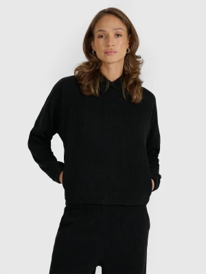 4F Bluza dresowa nierozpinana z kapturem damska - czarna XS