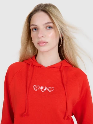 Zdjęcie produktu 4F Bluza dresowa nierozpinana z kapturem damska - czerwona XL