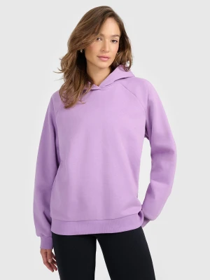 4F Bluza dresowa nierozpinana z kapturem damska - fioletowa XS