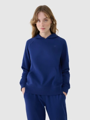 4F Bluza dresowa nierozpinana z kapturem damska - granatowa S