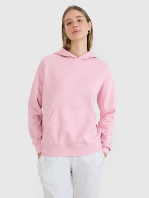 Zdjęcie produktu 4F Bluza dresowa nierozpinana z kapturem damska - różowa XL