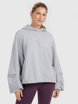 4F Bluza dresowa nierozpinana z kapturem damska - szara XS