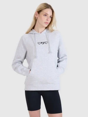 4F Bluza dresowa nierozpinana z kapturem damska - szara S