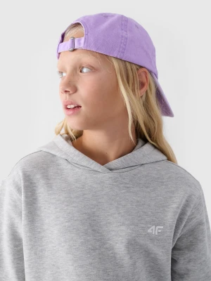 4F Bluza dresowa nierozpinana z kapturem dziewczęca - szara 134 (8-9 lat)