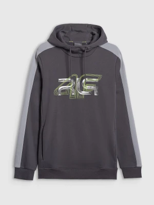 4F Bluza dresowa nierozpinana z kapturem męska 4F x Robert Lewandowski - szary L