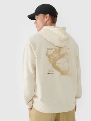 4F Bluza dresowa nierozpinana z kapturem męska - beżowa L
