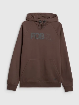 4F Bluza dresowa nierozpinana z kapturem męska - beżowa M