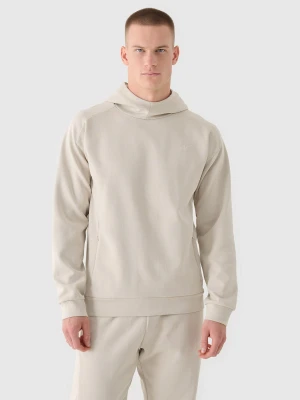 4F Bluza dresowa nierozpinana z kapturem męska - beżowa XXL