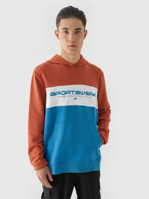 4F Bluza dresowa nierozpinana z kapturem męska - brązowa XL