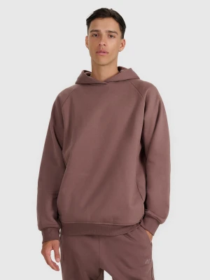 4F Bluza dresowa nierozpinana z kapturem męska - brązowa XL