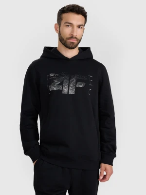 4F Bluza dresowa nierozpinana z kapturem męska - czarna L
