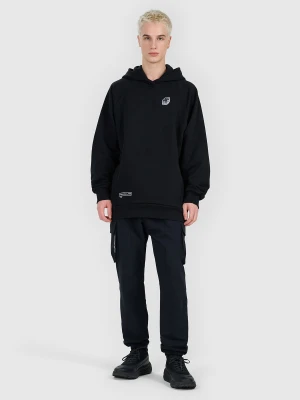 4F Bluza dresowa nierozpinana z kapturem męska - czarna XL