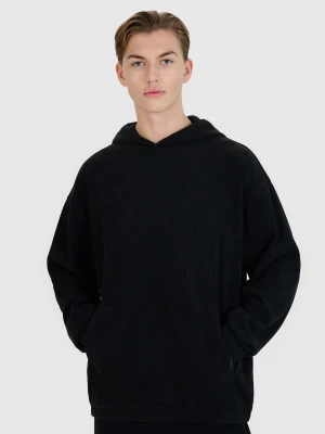 4F Bluza dresowa nierozpinana z kapturem męska - czarna XXL