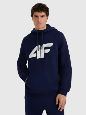 4F Bluza dresowa nierozpinana z kapturem męska - granatowa XXL