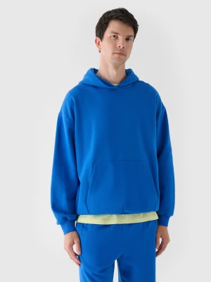 4F Bluza dresowa nierozpinana z kapturem męska - niebieska XL