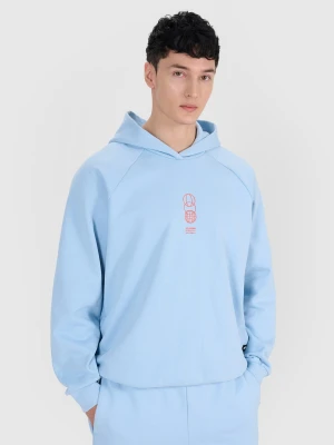 4F Bluza dresowa nierozpinana z kapturem męska - niebieska XXL