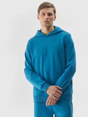4F Bluza dresowa nierozpinana z kapturem męska - niebieska XXL