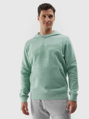 4F Bluza dresowa nierozpinana z kapturem męska - turkusowa L