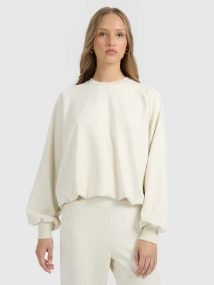 4F Bluza dresowa nierozpinana z modalem damska - beżowa M