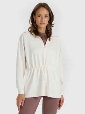 4F Bluza dresowa nierozpinana z modalem damska - biała M