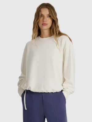 4F Bluza dresowa nierozpinana z modalem damska - biała S