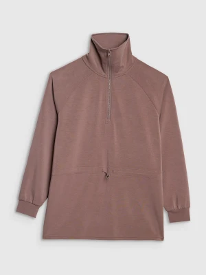 4F Bluza dresowa nierozpinana z modalem damska - brązowa S