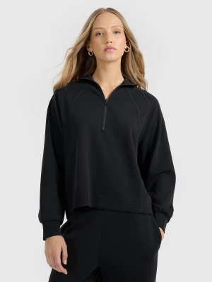 4F Bluza dresowa nierozpinana z modalem damska - czarna M