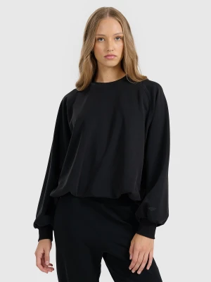 4F Bluza dresowa nierozpinana z modalem damska - czarna S