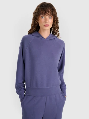 4F Bluza dresowa nierozpinana z modalem damska - granatowa XL