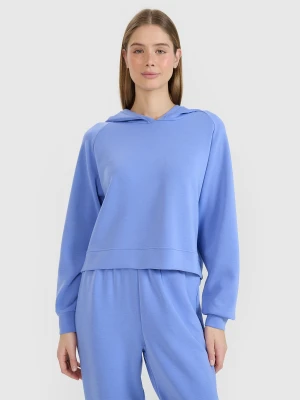 4F Bluza dresowa nierozpinana z modalem damska - niebieska XS