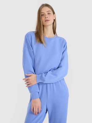 4F Bluza dresowa nierozpinana z modalem damska - niebieska XS