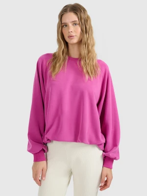 4F Bluza dresowa nierozpinana z modalem damska - różowa L