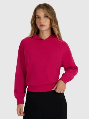 4F Bluza dresowa nierozpinana z modalem damska - różowa XS