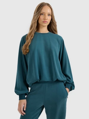 4F Bluza dresowa nierozpinana z modalem damska - turkusowa L