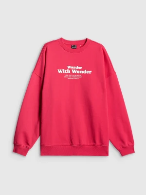 4F Bluza dresowa oversize bez kaptura damska - różowa M