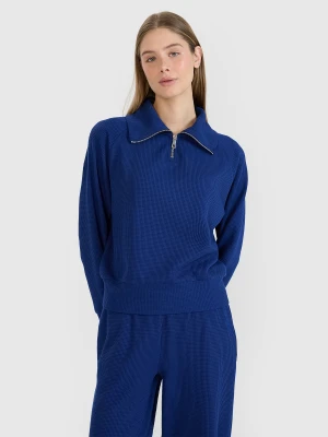 4F Bluza dresowa oversize nierozpinana bez kaptura damska - granatowa XS