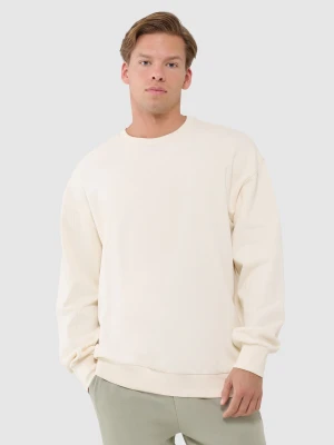 4F Bluza dresowa oversize nierozpinana bez kaptura męska - beżowa M